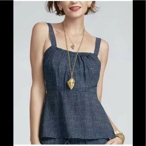 Cabi Navy Dot Peplum Tank